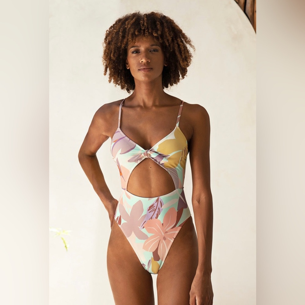CUPSHE | Hailie floral cut-out knot one piece monokini/swimsuit 1 pc